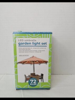 LED Umbrella Garden Light Set - Warm White, 72 Bulbs